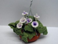 Sale $1 Off - Dollhouse Hanging White & Lavendar Lilies