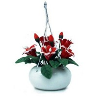 (Reduced) Dollhouse Hanging Red Day Lily