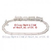 Dollhouse Miniature Train Set - Silver Color