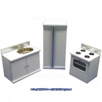 3 pc Contemporary Dollhouse Kitchen Set