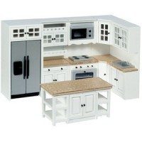 Dollhouse White Up to Date Modern Kitchen