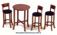 Dollhouse Tall Black Leather & Table