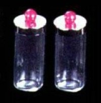 2 pc Glass Dollhouse Medicine Jars