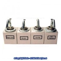 4 pc Set or Single Condiments Dispenser