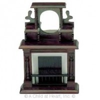 Victorian Mahogany Dollhouse Fireplace