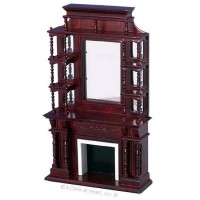 Dollhouse Tall Victorian Mahogany Fireplace