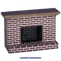 Dollhouse Red Brick Fireplace (2 Sizes)