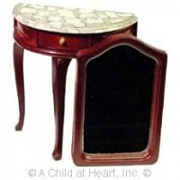 Marble Top Demi Table w/ Mirror