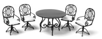 Dollhouse 5 pc Black Patio Table Set