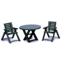 Dollhouse Green or White Patio Table & Chair Set