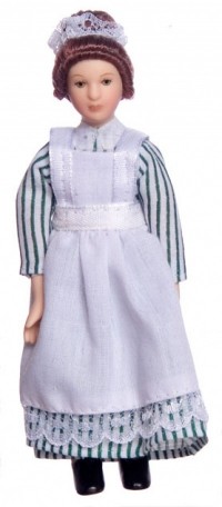 Porcelain Maid Doll in Blue & White