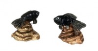 2 Dollhouse Fish On Rock Sets