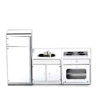 Dollhouse 3 pc White Kitchen Set