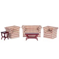 - New - Dollhouse Plaid Modern Living Room