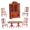 - New - Dollhouse Walnut Dining Room by Bespaq