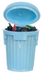 (*) Filled Dollhouse Trash Can