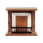 (*) Victorian Walnut Dollhouse Fireplace