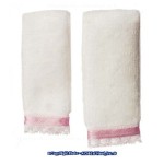 Sale $1 Off - 2 pc Towel Set - White &amp; Pink