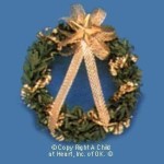 Dollhouse Wreath w/ Gold Bow
