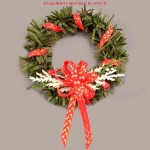 Dollhouse Red Metallic Bow Wreath