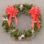 Dollhouse Wreath w/ 2 Red Bows