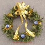 Dollhouse Wreath w/ Blue &amp; Gold Bow
