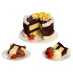 Dollhouse Chocolate &amp; Vanilla Cake with 2 Slices