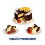 Dollhouse Chocolate &amp; Vanilla Cake with 2 Slices