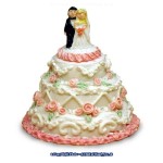 (&amp;sect;) Disc. $1.50 Off - Small Wedding Cake w/ Bride &amp; Groom