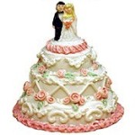 (&amp;sect;) Disc. $1.50 Off - Small Wedding Cake w/ Bride &amp; Groom
