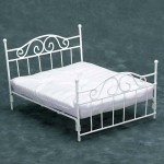 White Iron Double Bed with Mattress
