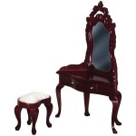 Dollhouse Mahogany Vanity with Stool
