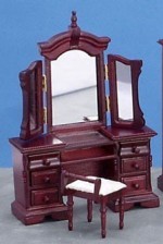 Dollhouse Mahogany Vanity or Vanity Stool or Set