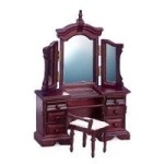 Dollhouse Mahogany Vanity or Vanity Stool or Set