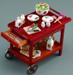 (*) Dollhouse Patio Rolling Cart
