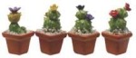 Dollhouse Set of 4 Potted Cactus