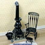 (*) Dollhouse Pot Belly Stove &amp; Rocker (Kit)