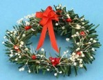 (*) Dollhouse Wreath w/ Red &amp; White