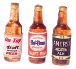 Dollhouse 3 pc  Beer Bottle Set