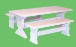 Dollhouse Trestle Table &amp; Benches