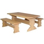 Dollhouse Trestle Table &amp; Benches