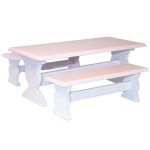 Dollhouse Trestle Table &amp; Benches