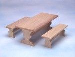 Dollhouse Trestle Table &amp; Benches