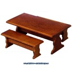 Dollhouse Trestle Table &amp; Benches