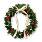 Dollhouse Gold, White &amp; Red Wreath