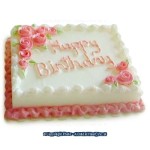 (*) Dollhouse Happy Birthday Sheet Cake Pink