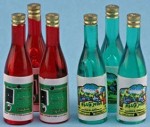 (*) Green &amp; Red Wine Bottles Set