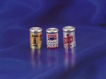 (*) Dollhouse 3 Assorted Beer Cans