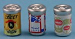(*) Dollhouse 3 Assorted Beer Cans