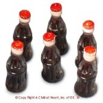 (*) 6 Dollhouse Cola Bottles